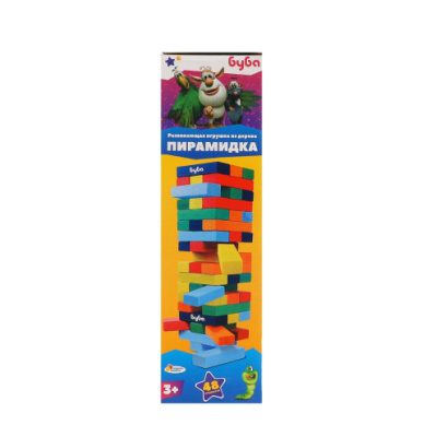 Настольная игра пирамидка деревянная башня Буба Играем Вместе 2007K698-R3